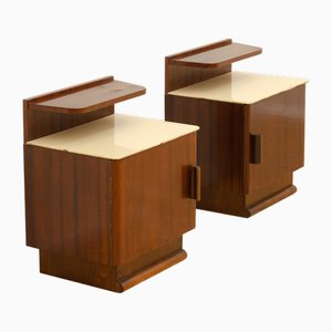 Walnut Bedside Tables by Jindřich Halabala for Up Zavody, 1950s, Set of 2