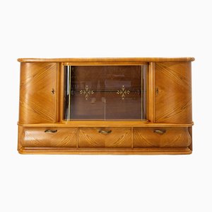 Armoire Murale avec 2 Portes et 3 Portes Abattantes en Chêne, France, 1950