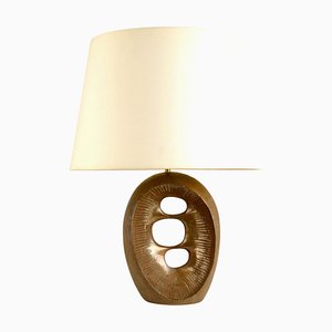 Brutalist Organic Bronze Table Lamp attributed to Robert Phandeve, 1970s