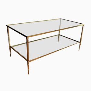 Mesa de centro de latón al estilo de Maison Jansen, años 40