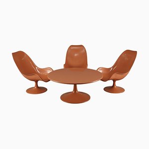 Tulip Stühle & Couchtisch, 1970er, 4er Set