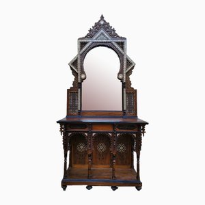 Espejo de marquetería y consola del siglo XIX de G Parvis