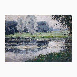 Otto Pladers, Landscape, 1942, Oil on Cardboard