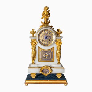 Alabaster Mantel Clock from McDonald Glasgow, 19th Century
