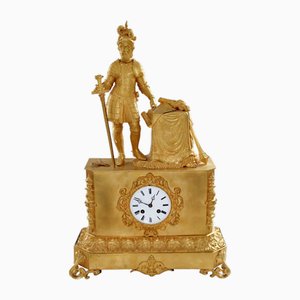 Mantel Clock in Gilded Bronze from Carl Ranch