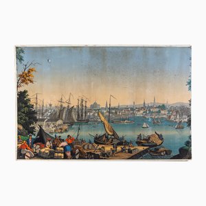 Boston Harbor from Views of North America from Zuber Et Cie, France
