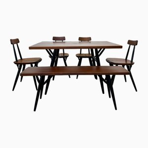 Esszimmer Set von Ilmari Tapiovaara für Laukaan Puu, 1950er, 6 . Set
