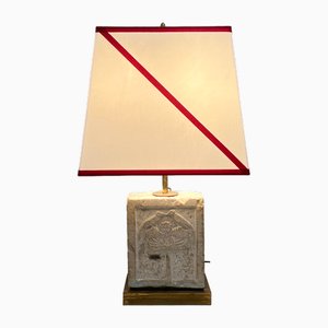 Tischlampe aus Messing & Marmor