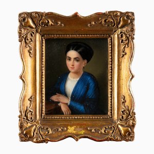 Natale Schiavoni, Porträt seiner Schwester, 18. Jh., Öl auf Karton, gerahmt
