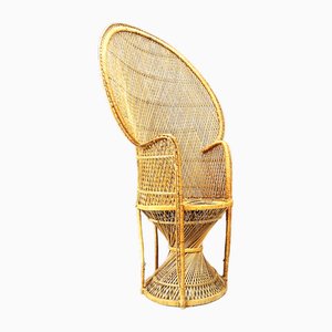 Vintage Wicker Peacock Chair, 1970s