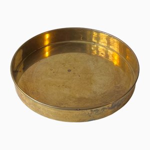 Danish Modern Circular Brass Serving Tray from Cawa, 1970s