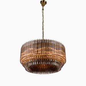 Large Smoked Amaro Drum Chandelier from Pure White Lines