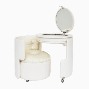 Coiffeuse Blanche Mod. Dilly Dally par Luigi Massoni pour Poltrona Frau, Italie, 1968, Set de 2
