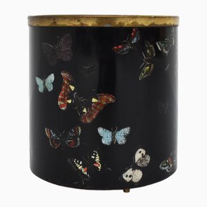 Fornasetti Milan, Piero Fornasetti, 1960 Italy, Paper Basket, Butterflies Black