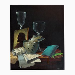 Sylvio Ottaviani, Stillleben, Öl auf Holz