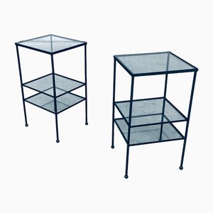 Minimalist 3-Tier High Side Tables, Belgium, 1960s, Set of 2