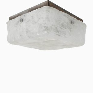 Spun Milk Glass Sconce or Flush Mount from Mazzega, Italy, 1968