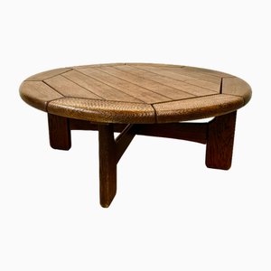 Brutalistischer Dänischer Vintage Couchtisch aus Eiche, 1960er