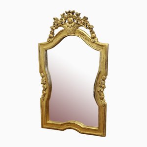 Dramatic Gilt-Wood French Wall Mirror