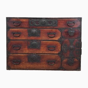 Cajonera Tansu tradicional japonesa de la época Meiji, década de 1890