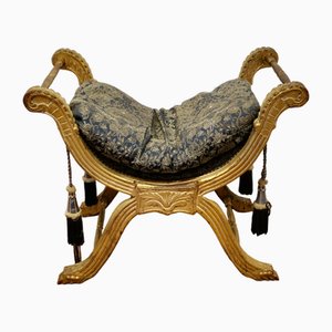 19th Century Empire Gilt Frame Stool