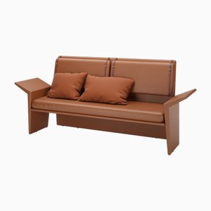 Panama Brown Leather Sofa by Javier Gomez