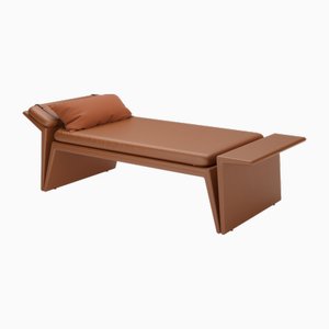 Panama Brown Leather Daybed I by Javier Gomez