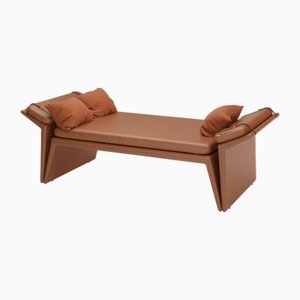 Panama Brown Leather Daybed II by Javier Gomez