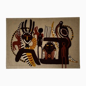Afrikanischer Wandteppich aus Wolle & Leinen, 1970er