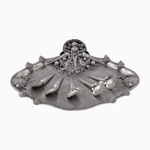 Plat à Fruits de Mer et Caviar en Étain par Piero Figura pour Atena, Italie, 1980, Set de 6