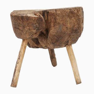 Chopping Block or Side Table in Full Wood, France, 1850