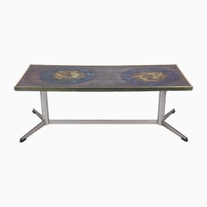 Coffee Table in Chromed Metal and Ceramic by Juliette Belarti, 1970s