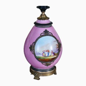 Paris Porcelain Pink Table Lamp Base, 1850s