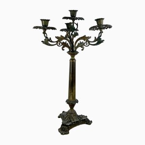 Large Vintage Baroque Brass Candleholder