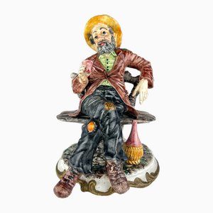 Vintage Original Ceramic Sculpture of Man from Bassano, Italy, 1974