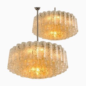 Lampadari in tubi di vetro, anni '60, set di 2