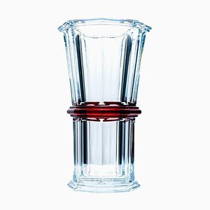 Vaso grande Baccarat in cristallo rosso intenso, Francia, 1841