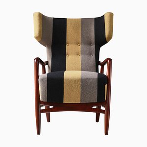Sillón de orejas atribuido a Eva & Nils Koppel para Slagelse Møbelværk, Dinamarca, 1947