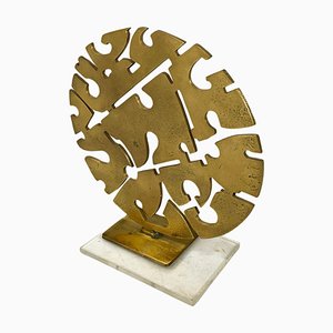 Italian Modern Brutalist Style Brass Sculpture by Edmondo Cirillo, 1980s