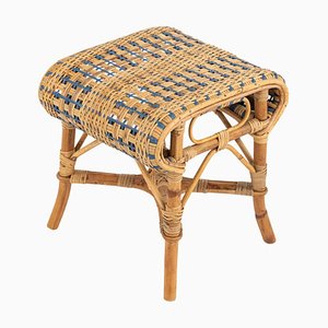 Mid-Century Rattan and Bamboo Stool, 1960s