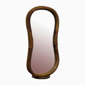 Miroir Autoportant Vintage en Bambou, Italie, 1960s