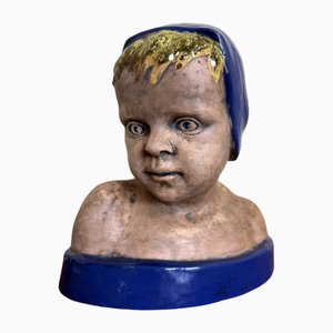 Terracotta Bust of a Child by Gelmetti, 1900