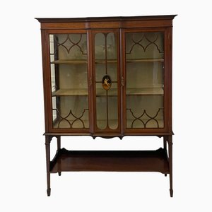 Antique Edwardian Inlaid Mahogany Display Cabinet, 1900s