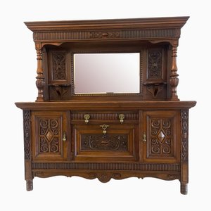 Antikes viktorianisches Sideboard aus geschnitzter Eiche, 1880