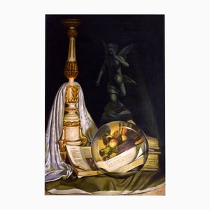 Maxmilian Ciccone, The Lens, the Candlestick, and the Book, 2000s, Oil on Canvas