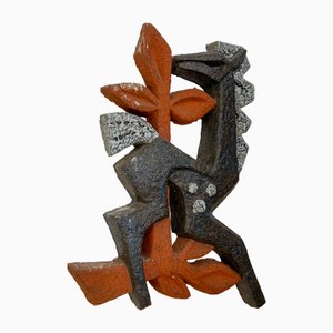 Ceramic Wall Sculpture attributed to Joop Puntman, 1960s