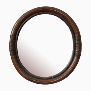 Miroir Ovale en Bambou, 1960s