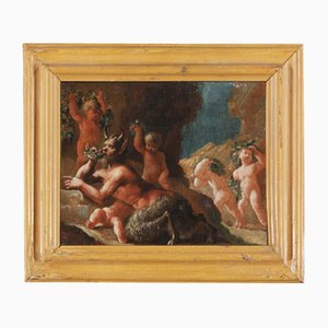 Artiste Français, Bacchanale, 18ème Siècle, Huile sur Toile, Encadrée
