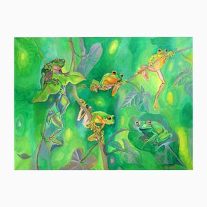 Zita Sudnika, Green Ones, Oil on Canvas