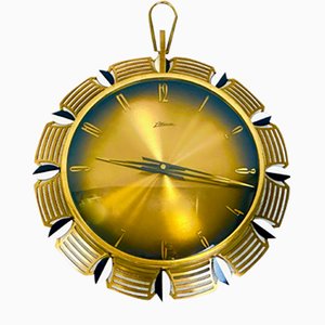 Orologio da parete Mid-Century in ottone di Atlanta, anni '60